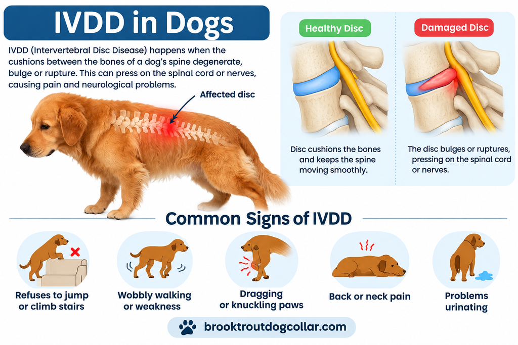 Image showing how IVDD in Dogs works